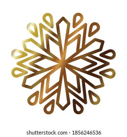 icon of decorative snowflake over white background, gradient style, vector illustration