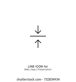 Icon decrease leading line spacing text vertical graphic design single icon vector