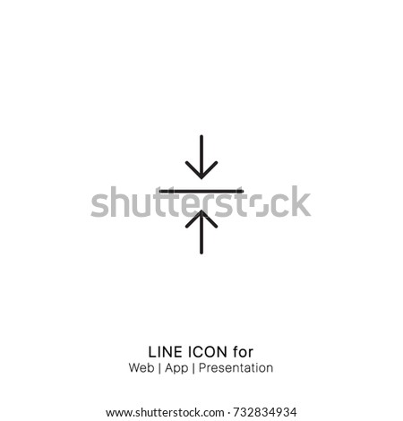 Icon decrease leading line spacing text vertical graphic design single icon vector