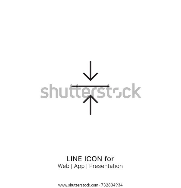 Icon decrease leading line spacing text\
vertical graphic design single icon\
vector