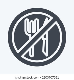 Icon Decreased Appetite. suitable for flu symbol. glyph style. simple design editable. design template vector. simple illustration