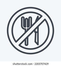 Icon Decreased Appetite. suitable for flu symbol. line style. simple design editable. design template vector. simple illustration