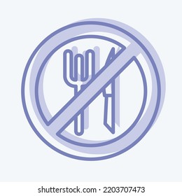 Icon Decreased Appetite. suitable for flu symbol. two tone style. simple design editable. design template vector. simple illustration