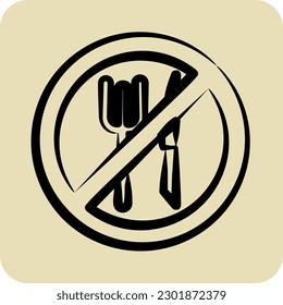 Icon Decreased Appetite. suitable for flu symbol. hand drawn style. simple design editable. design template