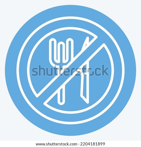 Icon Decreased Appetite. suitable for flu symbol. blue eyes style. simple design editable. design template vector. simple illustration