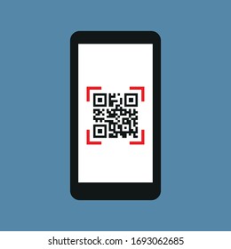 Icon for decrypting QR codes on your smartphone. Simple vector illustration.