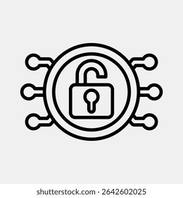 Icon decryption. Crypto currency elements. Icon in line style.