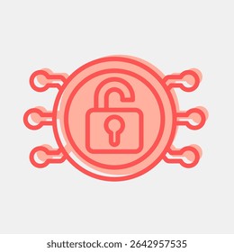 Icon decryption. Crypto currency elements. Icon in two tone style.