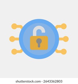 Icon decryption. Crypto currency elements. Icon in flat style.