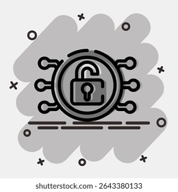Icon decryption. Crypto currency elements. Icon in comic style.