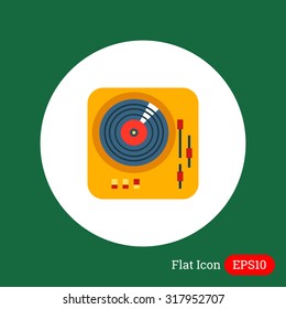 Icon of deejay vinyl record player