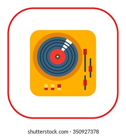 Icon of deejay vinyl record player