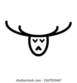 icon deer or elk. Vector illustration