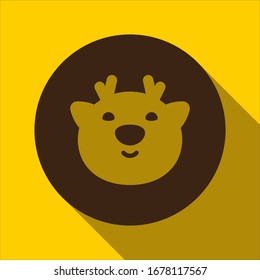 ICON deer on yellow background cute style