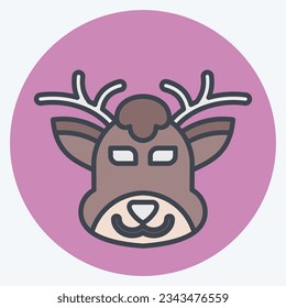 Icon Deer. related to Animal symbol. color mate style. simple design editable. simple illustration