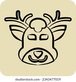 Icon Deer. related to Animal symbol. hand drawn style. simple design editable. simple illustration