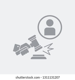 Icon of defendant and sentence