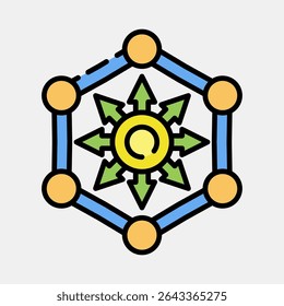 Icon defi. Crypto currency elements. Icon in filled line style.