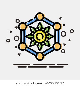Icon defi. Crypto currency elements. Icon in MBE style.