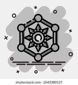 Icon defi. Crypto currency elements. Icon in comic style.