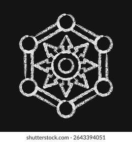 Icon defi. Crypto currency elements. Icon in chalk style.