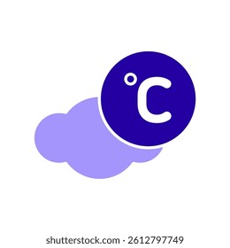 Icon a degree Celsius, isolated against a clean background.