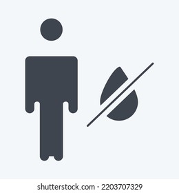 Icon Dehydration. suitable for flu symbol. glyph style. simple design editable. design template vector. simple illustration