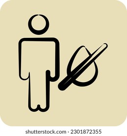 Icon Dehydration. suitable for flu symbol. hand drawn style. simple design editable. design template