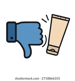 Icono De-Influencia: Un icono de "pulgar hacia abajo" que educadamente aleja un producto sobrepublicitado.