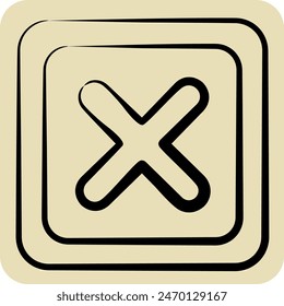 Icon Delete Button. related to Delete symbol. hand drawn style. simple design illustration