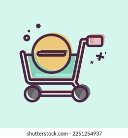 Icon Delete From Cart. related to Online Store symbol. MBE style. simple illustration. shop