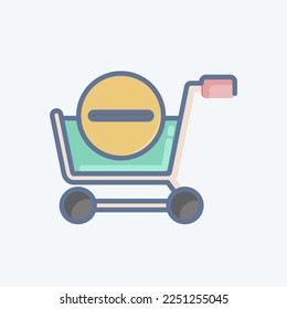Icon Delete From Cart. related to Online Store symbol. doodle style. simple illustration. shop