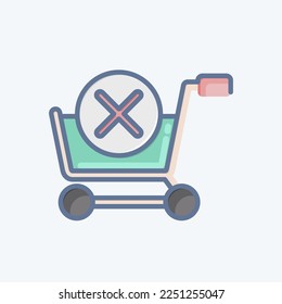 Icon Delete Cart. related to Online Store symbol. doodle style. simple illustration. shop