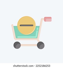 Icon Delete From Cart. related to Online Store symbol. flat style. simple illustration. shop