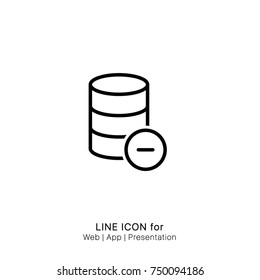 Icon delete database graphic design single icon vector