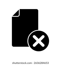 Icon a delete file, isolated against a clean background.