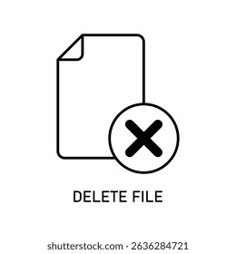 Icon a delete file, isolated against a clean background.