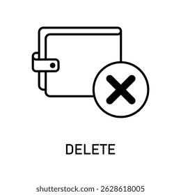 Ícone a excluir, isolado em um plano de fundo limpo.