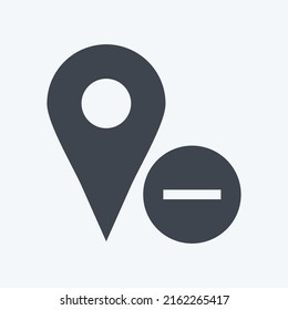 Icon Delete Location. suitable for User Interface symbol. glyph style. simple design editable. design template vector. simple symbol illustration