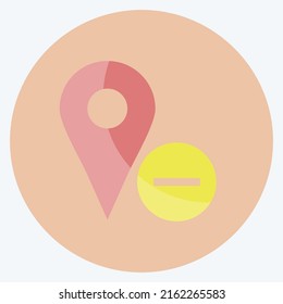 Icon Delete Location. suitable for User Interface symbol. flat style. simple design editable. design template vector. simple symbol illustration