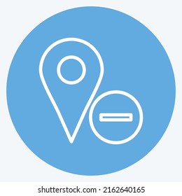 Icon Delete Location. suitable for User Interface symbol. blue eyes style. simple design editable. design template vector. simple symbol illustration