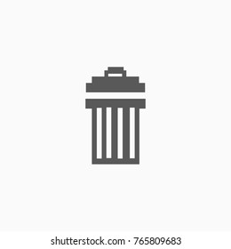 Icon of delete, recyclebin, dust bin, trash can.