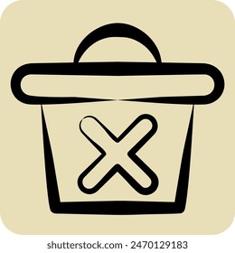 Icon Delete. related to Delete symbol. hand drawn style. simple design illustration