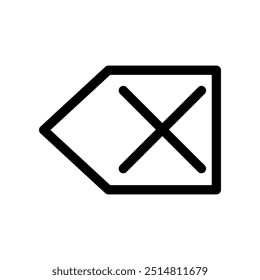 Icono para Borrar de texto en el teclado.