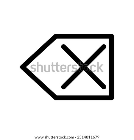 Icon to delete text on the keyboard.