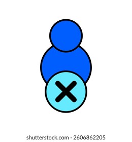 Icon a delete user, isolated against a clean background.
