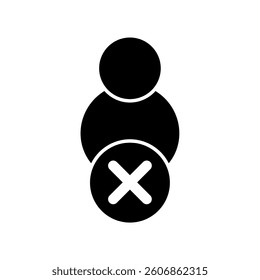 Icon a delete user, isolated against a clean background.