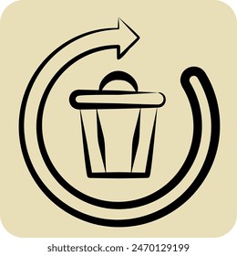 Icon Deleting. related to Delete symbol. hand drawn style. simple design illustration