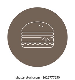 Icon of a delicious Burger in a retro style. Vector illustration icon