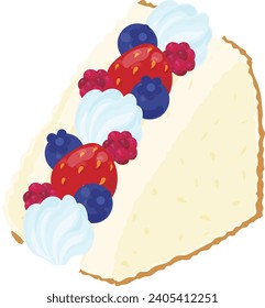 The icon of delicious and cute sandwich with fruit and fresh cream